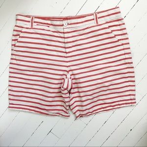 Gap Boyfriend Roll up Red and White Striped Shorts